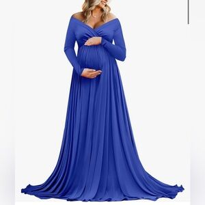 Small blue maternity dress